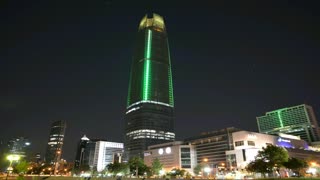 Christmas lights display at Costanera center in Chile