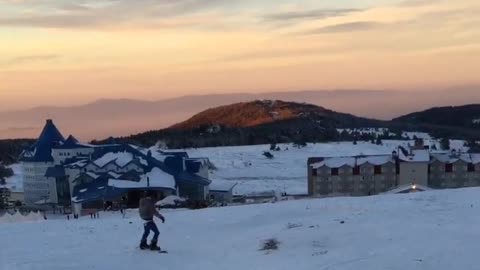 Collab copyright protection - snowboard beginner sunset fall fail