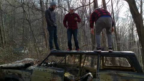 Another Jeep wagoneer we found in the woods riding motorcycles