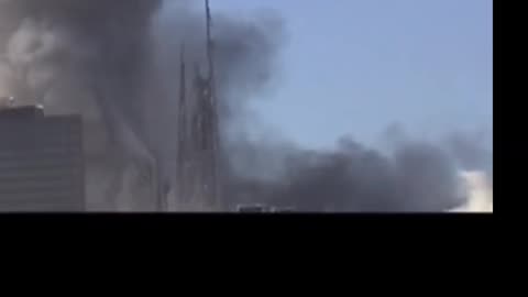 WTC1 core columms falling vertically after initial collapse 15 seconds later