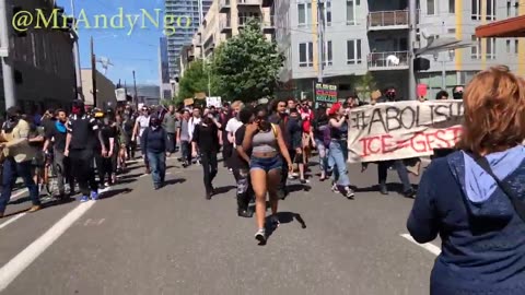 May 1 2019 Portland May day 0.1 Antifa's Anti-I.C.E. march shuts down street
