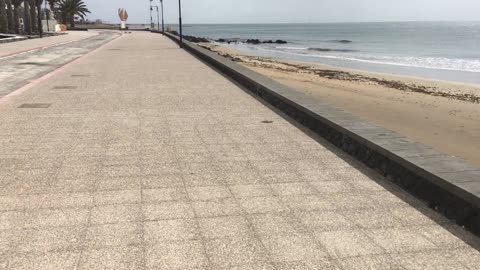 Sad Empty Beaches in Lanzarote Due to Lockdown