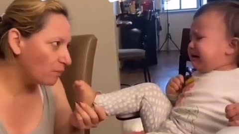 See the reaction of baby |baby start weeping