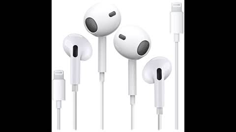 【2-Packs】 iPhone Earbuds with Lightning Connector, [Apple MFi Certified] iPhone Wired Headpho...
