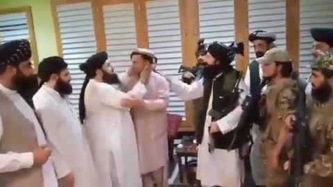 Taliban Officials with Al Qaeda Terrorist Leader Khalil Haqqani