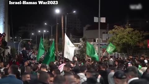 Palestinian Prisoners welcomed with Hamas and Hezbollah Terrorist Flag