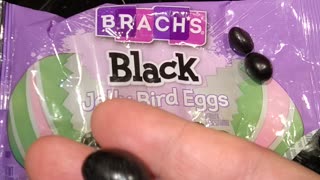 Eating Brach's Black Jelly Bird Eggs, Dbn, MI, 2/27/24