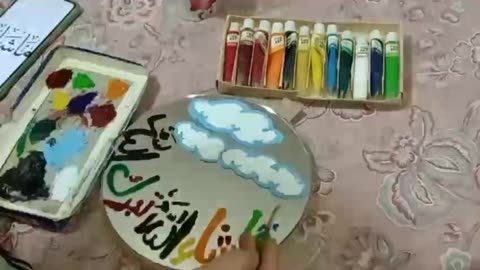 Hand painted mirror made by me #Masha'Allah