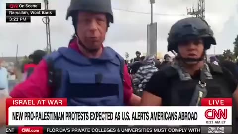 "You are not welcome here, genocide supporters! F*** CNN!"