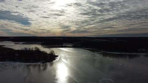 Grove Lake in Minnesota drone fly over