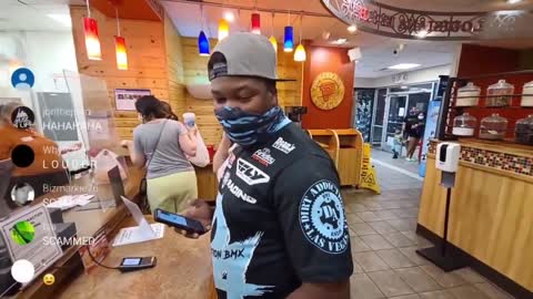 Dope District gets into a fight with a fat black guy after getting kicked from Popeyes