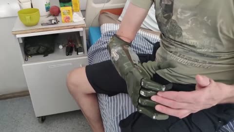 Artificial right forearm and hand with functioning fingers