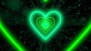 213. Love Heart Screen💚Animation Video Neon Heart Heart #Christmas