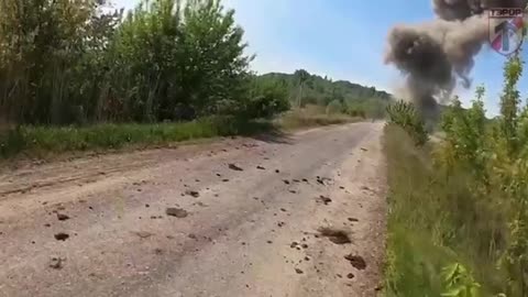 Ukrainian sappers blow up a bridge infront of the Russian advance