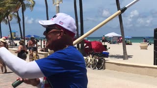 Trump Supporter in Hollywood Beach FL