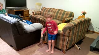 Joseph Runs a Home Obstacle Course