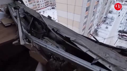 Russian State TV shows aftermath of drone attack on Voronezh
