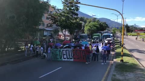 Concentración en Piedecuesta la autopista Bucaramanga