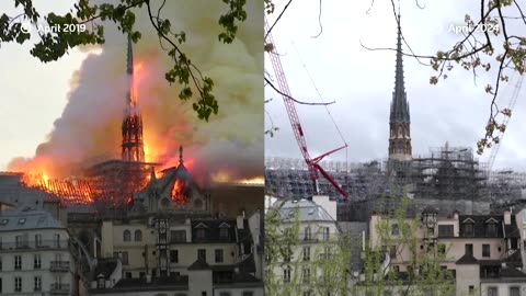 Before-after shots show Notre-Dame five years after fire