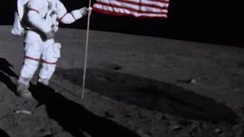 45 - Moon - Apollo 14 - U.S. Flag on the Moon #Shorts