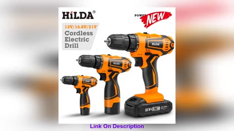 HILDA Electric Drill 12V 16V 20V Cordless Drill Electric