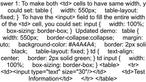 Make input text field full width inside table cell