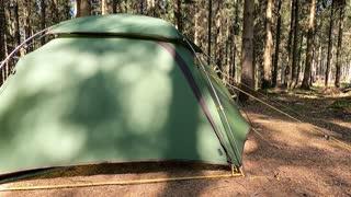 Walk in the woods and I came across a lovely tent . A nature hike cold peak 2