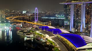 The Marina Bay Sand in Singapore At Night.