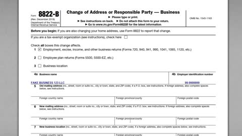 Change the Responsible Party with IRS Form 8822-B