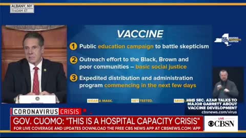 Gov. Cuomo (D-NY) will launch "public education campaign" to battle "skepticism" of COVID-19 vaccine