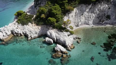 Amazing landscapes of the island in the sea with the wonderful colors of the water