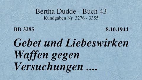 BD 3285 - GEBET UND LIEBESWIRKEN WAFFEN GEGEN VERSUCHUNGEN ....