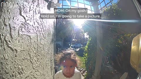 Little Girl Finds Something She Wants To Show Mom Via Their Video Doorbell