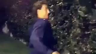Drunk guy kicks and fights cactus on street
