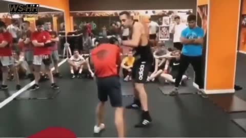 Size Isn't Everything: Big Dude Got Rocked During A Sparring Match!