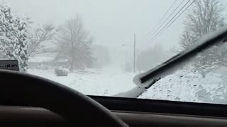 Jeep YJ in blizzard