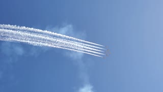 Thunderbirds Aircraft Team Doing a Loop