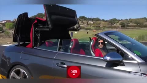 Convertible car's roof opening compilation