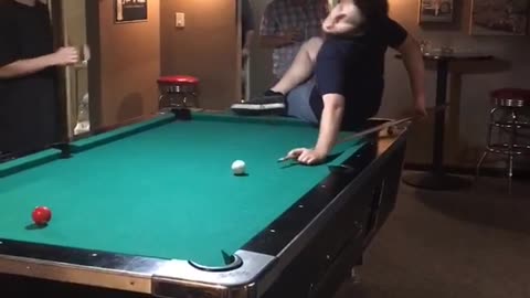 Man on pool table cant play