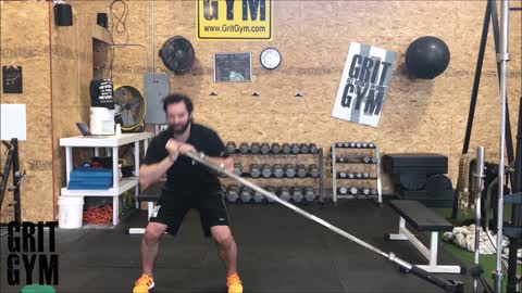 1 Arm Landmine Push Press + Rotation