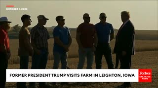 WATCH: Trump Visits Farm In Leighton, Iowa, Signs John Deere Combine