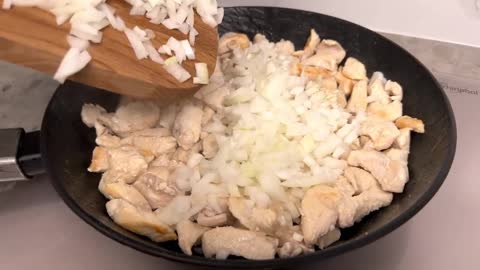 Fry The Chicken Breast With The Onion