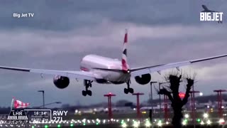 Aircraft wobble as they land in London amid strong winds