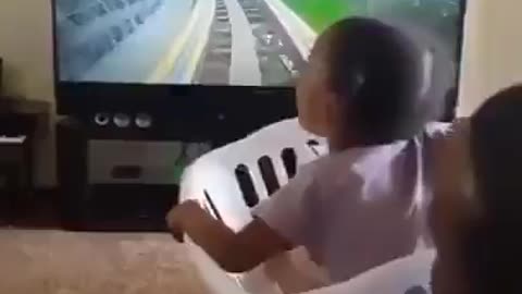 Baby goes on rollercoaster ride