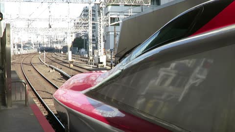 Shinkansen leaving Tokyo