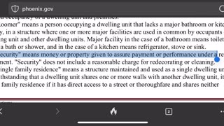 Arizona landlord tenant act. “Security” definition is not what you think 🤔