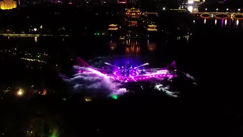 Multimedia Water Show Happy Water Paradise in Fengcheng River Scenic Spot, Taizhou, Jiangsu