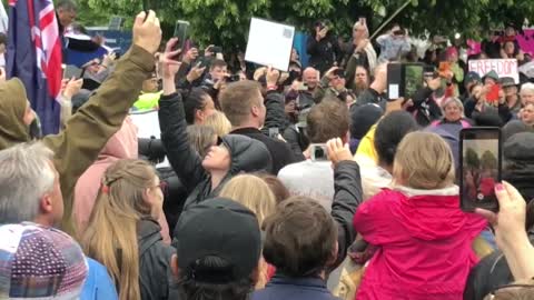 Haka at Freedom Protest in Christchurch NZ