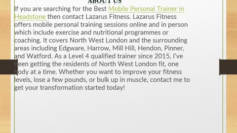 Mobile Personal Trainer in Headstone