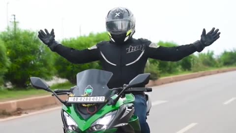 Kawasaki Ninja bike riding.